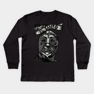 Feel-Ink Enmascarado Plata Mexican Wrestler Legend El Santo Kids Long Sleeve T-Shirt